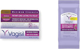 Vagisil Maximum Strength Feminine Anti-Itch Cream & Wipes with Benzocaine for Women, Instant Relief, 20 Wipes (Pack of 1)