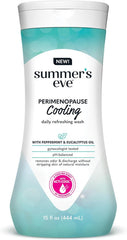Summer's Eve Perimenopause Cooling Wash, Cooling pH-Balanced Formua with Eucalyptus to Remove Odor, 15 Fl Oz