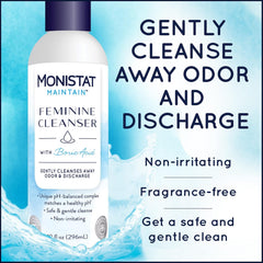Monistat Boric Acid Feminine Cleanser 10 Fl Oz 1 Pack & Vagisil Odor Block Dry Wash Spray 2.6 Ounces 1 Pack Bundle