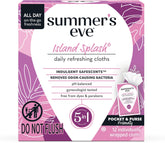 Summer's Eve Feminine Wipes, Island Splash, Individually Wrapped Vaginal Wipes, Feminine Care to Help Remove Vaginal Odor, Gynecologist Tested, 12 Wipes