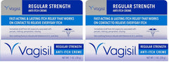 Vagisil Regular Strength Anti-Itch Feminine Cream for Women, Gynecologist Tested, Hypoallergenic, Fast-acting and Long-lasting Itch Relief, Vaginal Moisturizer Soothes and Cools, 1 oz (Pack of 2)