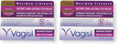Vagisil Maximum Strength Feminine Anti-Itch Cream with Benzocaine for Women, Helps Relieve Yeast Infection Irritation, Gynecologist Tested, Fast-Acting, Soothes and Cools Skin, 1 oz (Pack of 2)