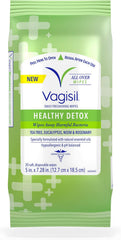 Vagisil Wipes for All Over Cleaning, Health Detox, Formulated with Essential Oils, 20 Wipes in a Re-Sealable Pouch (Pack of 1)