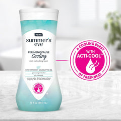 Summer's Eve Perimenopause Cooling Wash, Cooling pH-Balanced Formua with Eucalyptus to Remove Odor, 15 Fl Oz