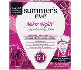 Summer's Eve Amber Nights Feminine Wipes, with Gentle pH-Balanced Formula Designed to Remove Odor, Individually Wrapped Wipes, 12 Count