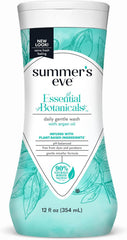 Summer's Eve Essential Botanicals All-Over Daily Feminine Wash with Argan Oil, Gentle pH-Balanced Body Wash for Women, Removes Vaginal Odor and Refreshes, 12 Fl Oz