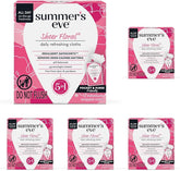 Summer's Eve Sheer Floral Feminine Wipes, Gentle pH-Balanced Formula Helps Control Vaginal Odor, Individually Wrapped Wipes, 12 Count (Pack of 5)