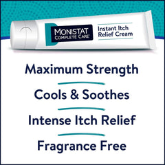 Monistat Instant Itch Relief Cream for Women, Fragrance-Free Formula with Aloe Vera Soothes and Cools Vaginal Itch, 1 Oz, Pack of 2