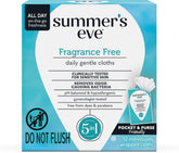 Summer's Eve Feminine Wipes, Fragrance Free, Individually Wrapped Vaginal Wipes with Gentle pH-Balanced Micellar Water Formula, Feminine Care to Help Remove Vaginal Odor, Gynecologist Tested, 12 Ct