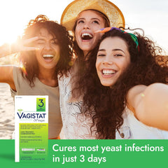 Vagisil Vagistat 3 Day Yeast Infection Treatment for Women, Relieves External Itching and Irritation - 2% External Miconazole Nitrate Cream, 3 Disposable Suppositories & Applicators (Pack of 1)