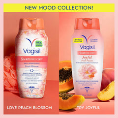 Vagisil Feminine Wash for Intimate Area Hygiene, Scentsitive Scents® Joyful Peach Papaya, pH Balanced and Gynecologist Tested, 12 oz (Pack of 1)