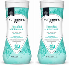 Summer's Eve Essential Botanicals All-Over Daily Feminine Wash with Argan Oil, Gentle pH-Balanced Body Wash for Women, Removes Vaginal Odor and Refreshes, 12 Fl Oz (Pack of 2)