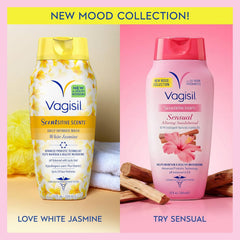 Vagisil Feminine Wash for Intimate Area Hygiene, Scentsitive Scents Sensual Alluring Sandalwood, pH Balanced and Gynecologist Tested, 12 oz (Pack of 1)