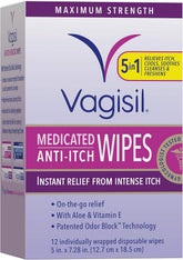 Monistat Feminine Cleanser with Boric Acid, 10 Fl Oz and Vagisil Medicated Feminine Wipes, Maximum Strength, 12 Wipes