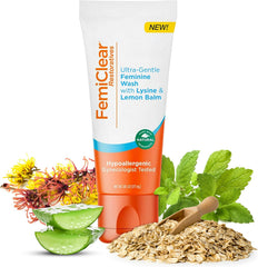FemiClear Complete Feminine Care, Gentle Wash & Herpes Relief Cream - Natural Ingredients for Comfort