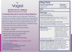 Vagisil Maximum Strength Feminine Anti-Itch Cream with Benzocaine for Women, Helps Relieve Yeast Infection Irritation, Gynecologist Tested, Fast-acting, Soothes and Cools Skin, 1 oz (Pack of 4)