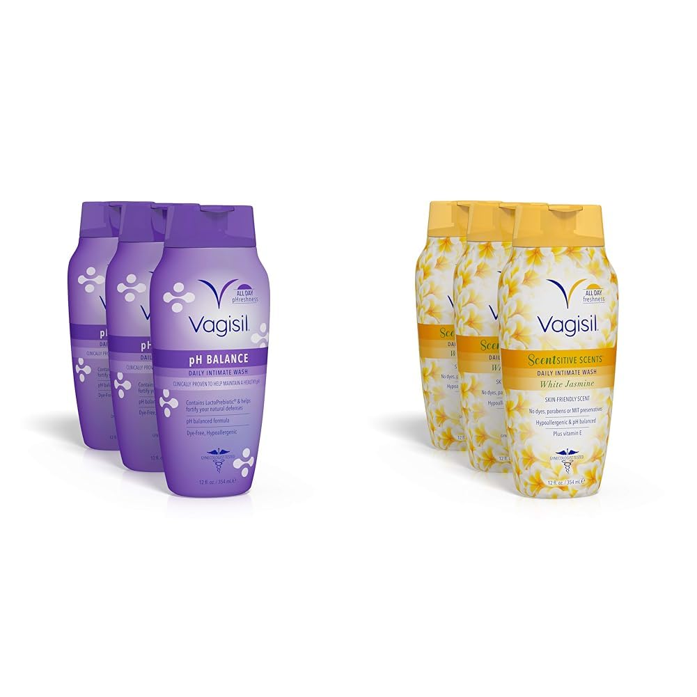 Vagisil Feminine Wash for Intimate Area Hygiene, pH Balance, Gynecologist Tested & Feminine Wash for Intimate Area Hygiene, Scentsitive Scents