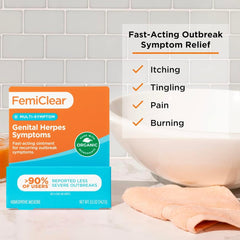 FemiClear Complete Feminine Care, Gentle Wash & Herpes Relief Cream - Natural Ingredients for Comfort