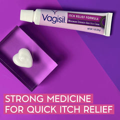 Vagisil Maximum Strength Feminine Anti-Itch Cream with Benzocaine for Women, Helps Relieve Yeast Infection Irritation, Gynecologist Tested, Fast-Acting, Soothes and Cools Skin, 1 oz