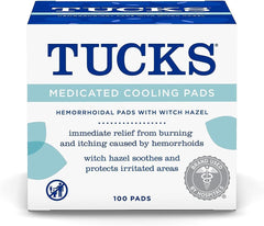 TUCKS Medicated Cooling Pads, 100 Count and Vagisil Anti-Itch Medicated Feminine Wipes, Maximum Strength, 12 Wipes