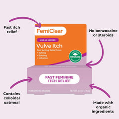 FemiClear Vaginal Ointment | Feminine Solution | Made with Pure Botanical Extracts | Feminine Hygiene Essentials | Vaginal Health | External Itch Formula | 0.5oz Tube (Pack of 2)