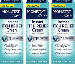 Monistat Instant Itch Relief Cream for Women, Fragrance-Free Formula with Aloe Vera Soothes and Cools Vaginal Itch, 1 Oz (Pack of 3)