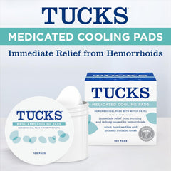 TUCKS Medicated Cooling Pads, 100 Count and Vagisil Anti-Itch Medicated Feminine Wipes, Maximum Strength, 12 Wipes