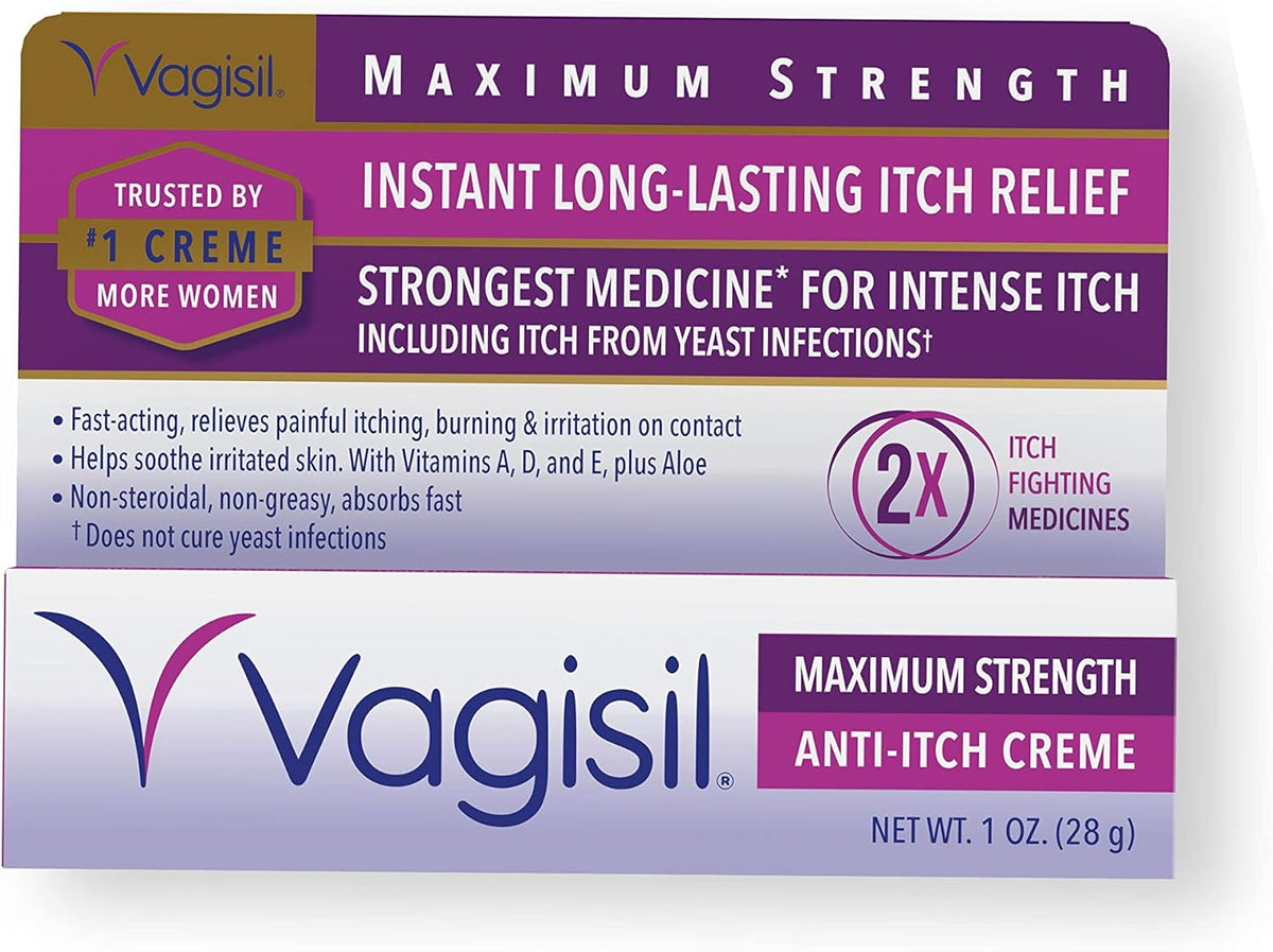 Selsun Blue Maximum Strength Anti-Dandruff Shampoo 11 oz & Vagisil Maximum Strength Anti-Itch Feminine Cream 1 oz Bundle