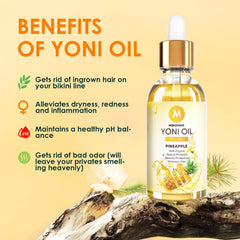 3 Pack Yoni Oil Organic Feminine Oil for Women pH Balance - Feminine Deodorant -Vaginal Moisturizer -Eliminates Odor with Natural Pineapple Rose Strawberry Essential Oil, 1 fl oz/pc