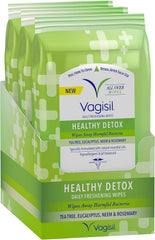 Vagisil Wipes for All Over Cleaning, Health Detox, Formulated with Essential Oils, 20 Wipes in a Re-Sealable Pouch (Pack of 24)