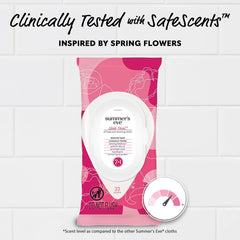Summer's Eve Sheer Floral Feminine Wipes, Gentle pH-Balanced Formula Helps Control Vaginal Odor, Resealable Pack, 32 Wipes, Pack of 4