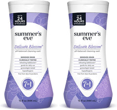 Summer's Eve Delicate Blossom All-Over Daily Feminine Wash, pH-Balanced Body Wash for Women, Removes Vaginal Odor and Refreshes, 15 Fl Oz (Pack of 2)