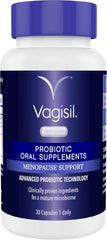 Vagisil Menopause Support Probiotic Supplement, Clinically Proven Ingredients with D-Mannose and LactoCran, Clean Formula for Mature Women, Non-GMO, Dairy-Free, 30 Capsules