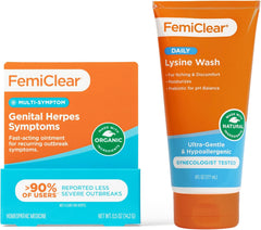 FemiClear Complete Feminine Care, Gentle Wash & Herpes Relief Cream - Natural Ingredients for Comfort