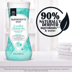 Summer's Eve Essential Botanicals All-Over Daily Feminine Wash with Argan Oil, Gentle pH-Balanced Body Wash for Women, Removes Vaginal Odor and Refreshes, 12 Fl Oz (Pack of 2)