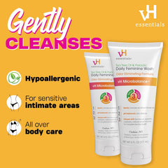vH essentials, Ph Balanced Daily Feminine Wash, Tea Tree Oil & Prebiotic, 6 Fl Oz 54306 Clear (Pack of 2)