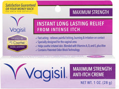 Vagisil Maximum Strength Feminine Anti-Itch Cream with Benzocaine for Women, Helps Relieve Yeast Infection Irritation, Gynecologist Tested, Fast-acting, Soothes and Cools Skin, 1 oz (Pack of 4)