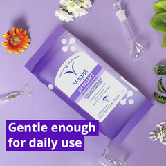 Vagisil pH Balance Daily Freshening Wipes for Feminine Hygiene in Resealable Pouch, Gynecologist Tested & Hypoallergenic, 20 Wipes (Pack of 1)