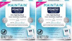 Monistat Feminine Wipes, 12 Ct, Pack of 2 | With Boric Acid | Fragrance Free