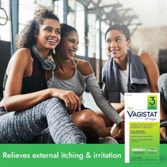 Vagisil Vagistat 3 Day Yeast Infection Treatment for Women, Relieves External Itching and Irritation - 2% External Miconazole Nitrate Cream, 3 Disposable Suppositories & Applicators (Pack of 1)