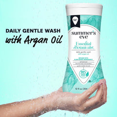 Summer's Eve Essential Botanicals All-Over Daily Feminine Wash with Argan Oil, Gentle pH-Balanced Body Wash for Women, Removes Vaginal Odor and Refreshes, 12 Fl Oz