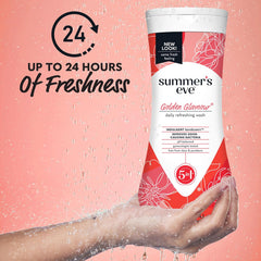 Summer's Eve Golden Glamour All-Over Daily Feminine Wash, pH-Balanced Body Wash for Women, Removes Vaginal Odor and Refreshes, 15 Fl Oz (Pack of 2)
