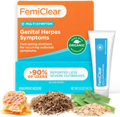 FemiClear Complete Feminine Care, Gentle Wash & Herpes Relief Cream - Natural Ingredients for Comfort