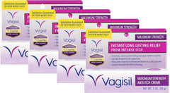 Vagisil Maximum Strength Feminine Anti-Itch Cream with Benzocaine for Women, Helps Relieve Yeast Infection Irritation, Gynecologist Tested, Fast-acting, Soothes and Cools Skin, 1 oz (Pack of 4)